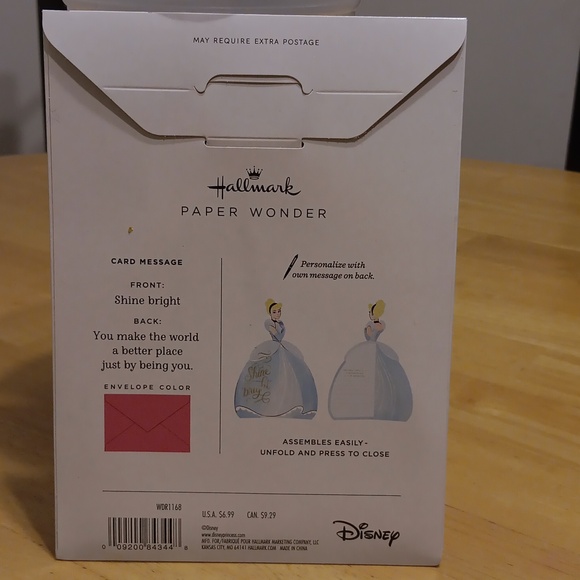 Hallmark x Disney NWT Paper Honeycomb Card w Envelope Choice of Princess 👸 - Picture 9 of 9